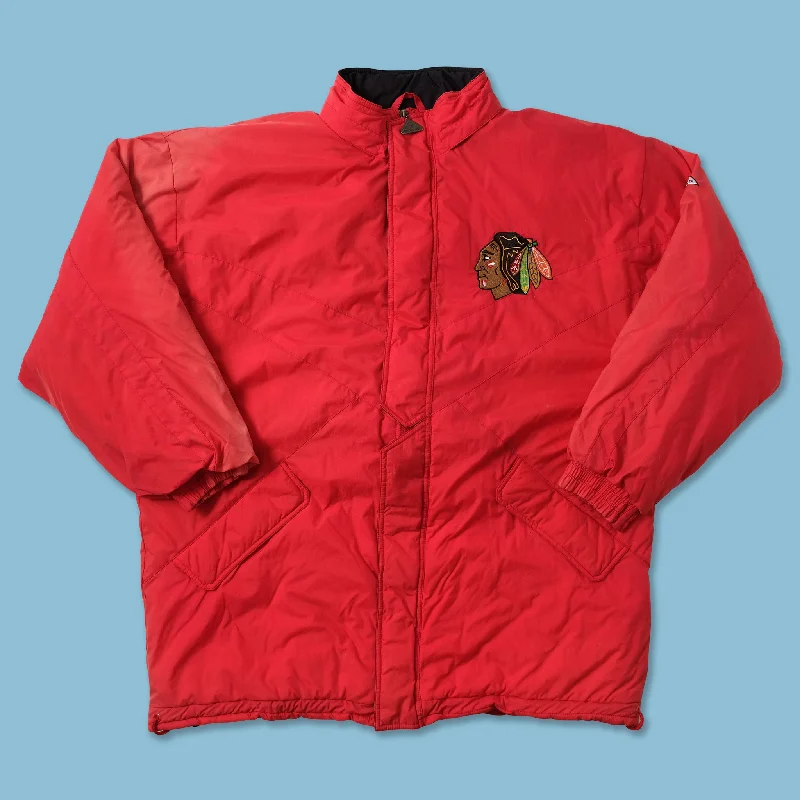 women's raincoats -Vintage Chicago Blackhawks Padded Jacket XXL