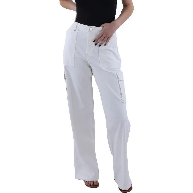 women's high-waisted jeans -Womens High Rise Wide Leg Cargo Pants