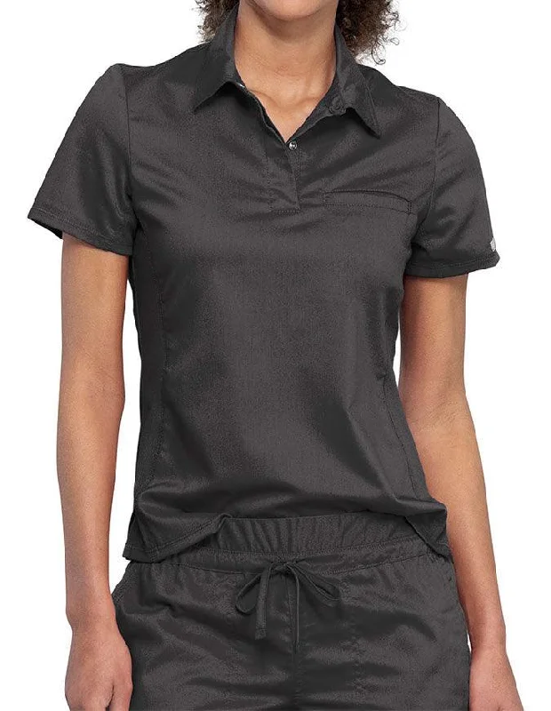 casual sports jackets for women -Cherokee Workwear Revolution Women's Snap Front Polo Shirt