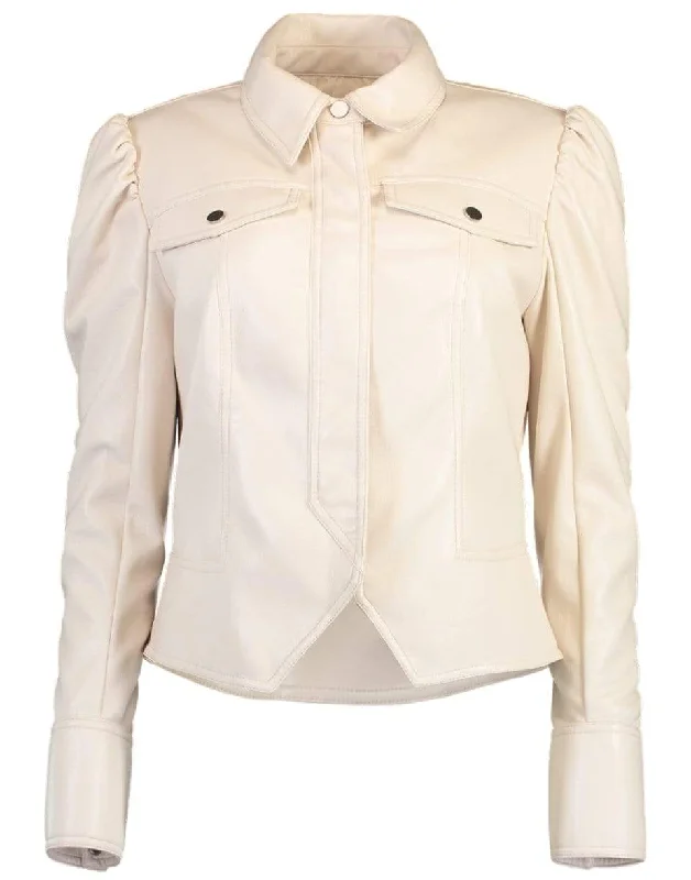 women's tailored coats -Wyatt Vegan Leather Zip Jacket