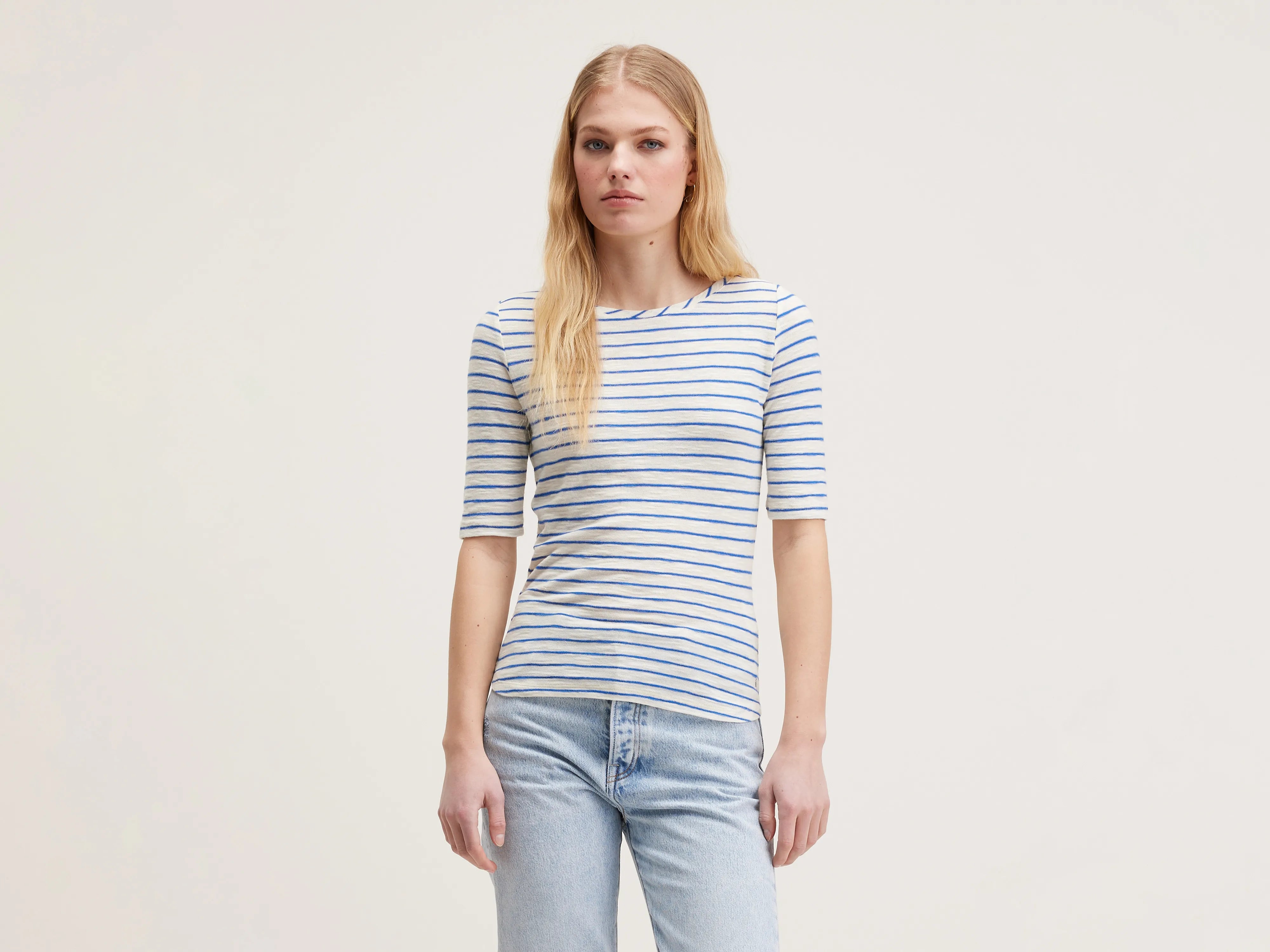 women's floral tops -Seas slim t-shirt (242 / W / STRIPE A)