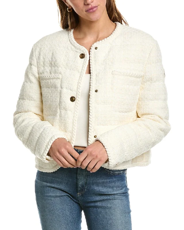 ladies' cropped jackets -Moncler Ginavelle Wool-Blend Jacket