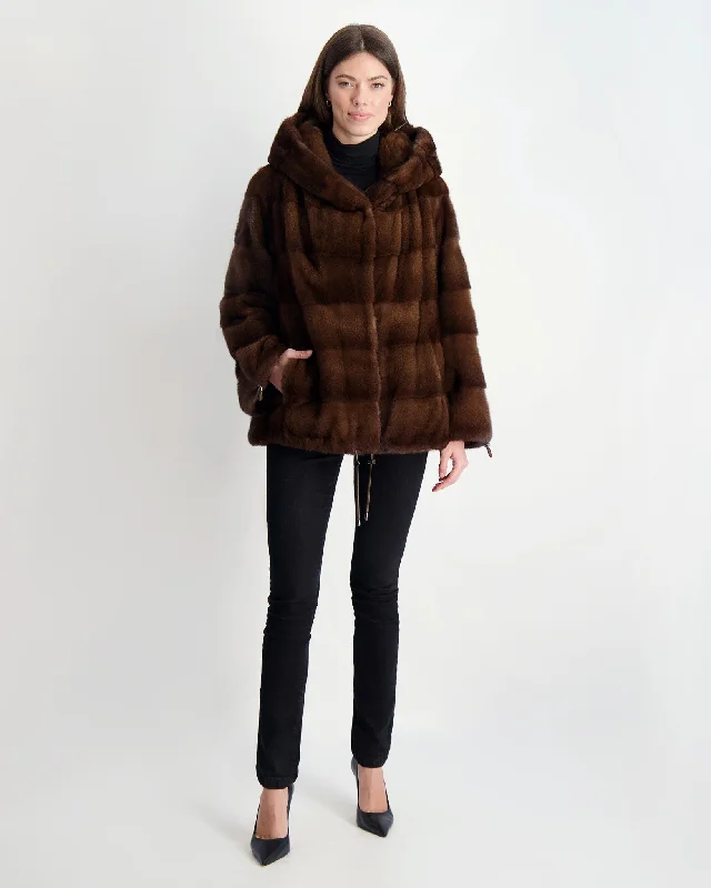 women's zip-up jackets -Mink Parka