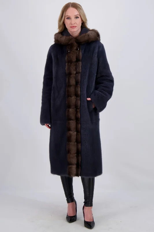 women's utility jackets -MINK PARKA WITH SABLE TRIM