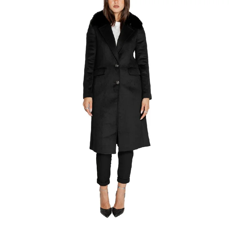 casual wool coats for women -Guess  Polyester Jackets & Women's Coat