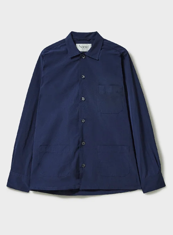 women's checked wool coats -Neem Navy Sorona Jacket