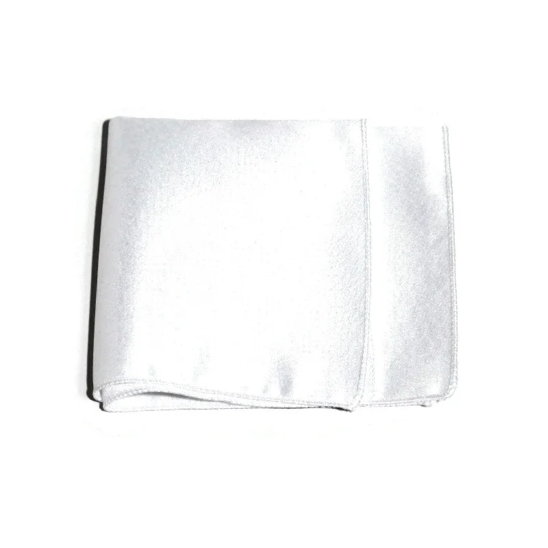 women's fringed skirts -White Poly/Satin Pocket Square