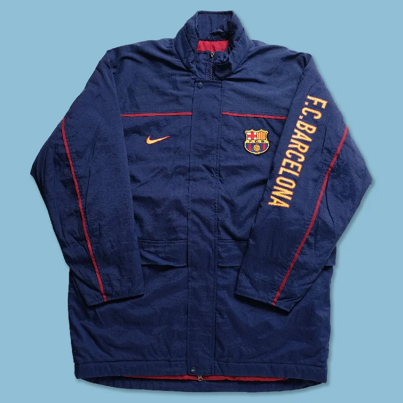 women's casual blazers -Vintage Nike FC Barcelona Padded Jacket XLarge