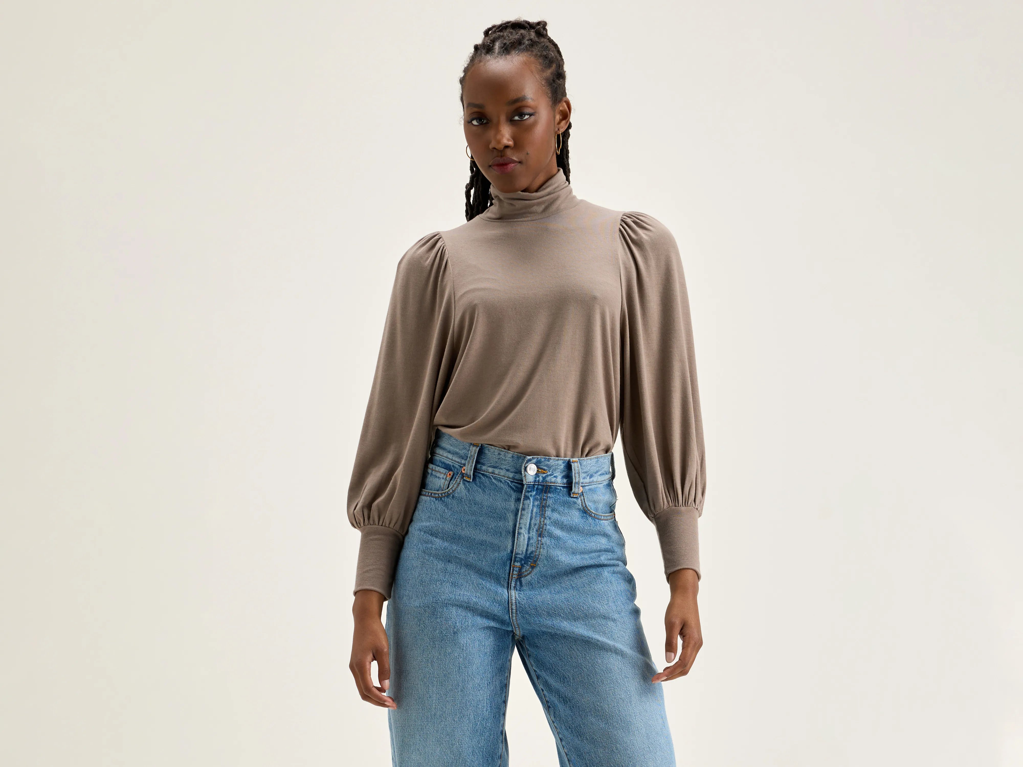 stylish wrap tops for women -Vazo turtleneck t-shirt (242 / W / DUST)