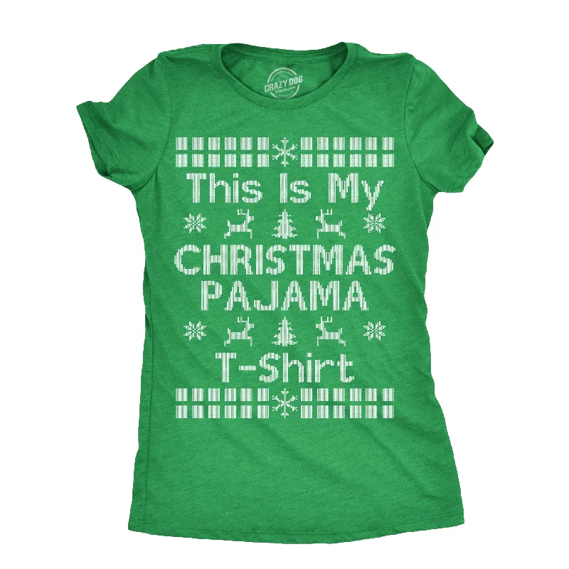 women's textured tops -This Is My Christmas Pajama T Shirt Women's T Shirt