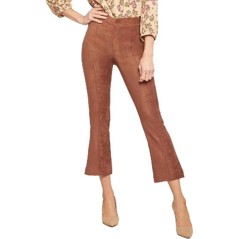 women's wide-leg pants -NYDJ Womens Faux Suede Bootcut Cropped Pants