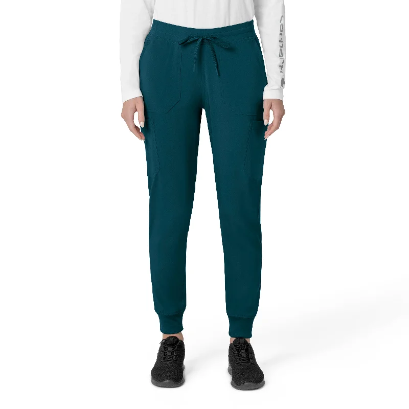 ladies' faux leather pants -Carhartt Force Cross-Flex Women's Cargo Jogger Scrub Pant - Caribbean