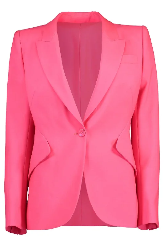 women's wool coats -Peak Shoulder Jacket