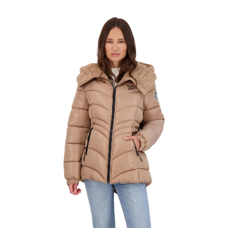 ladies' structured blazers -Womens Faux Fur Sherpa Puffer Jacket