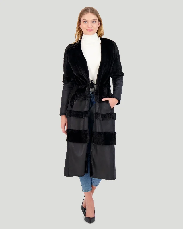 women's down coats -Mink Nappa Coat