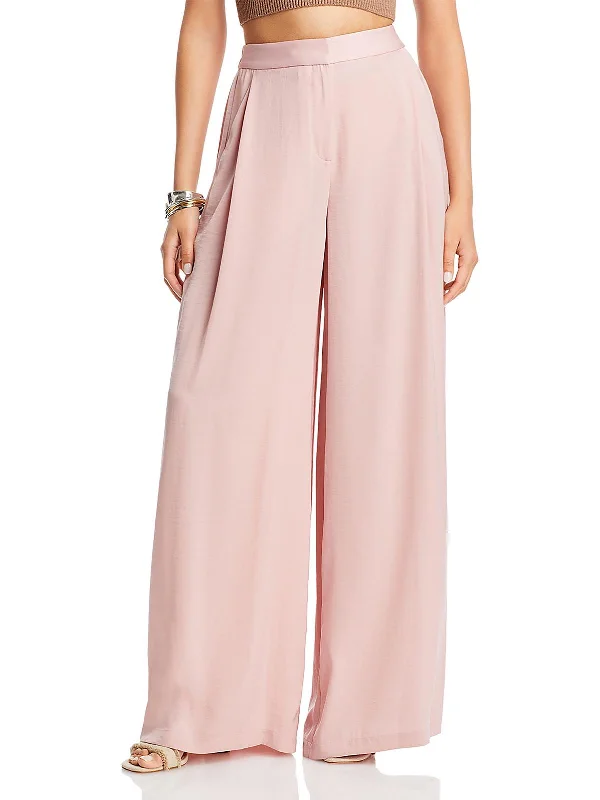 women's wrap skirts -Benji Womens Pleated Dressy Wide Leg Pants