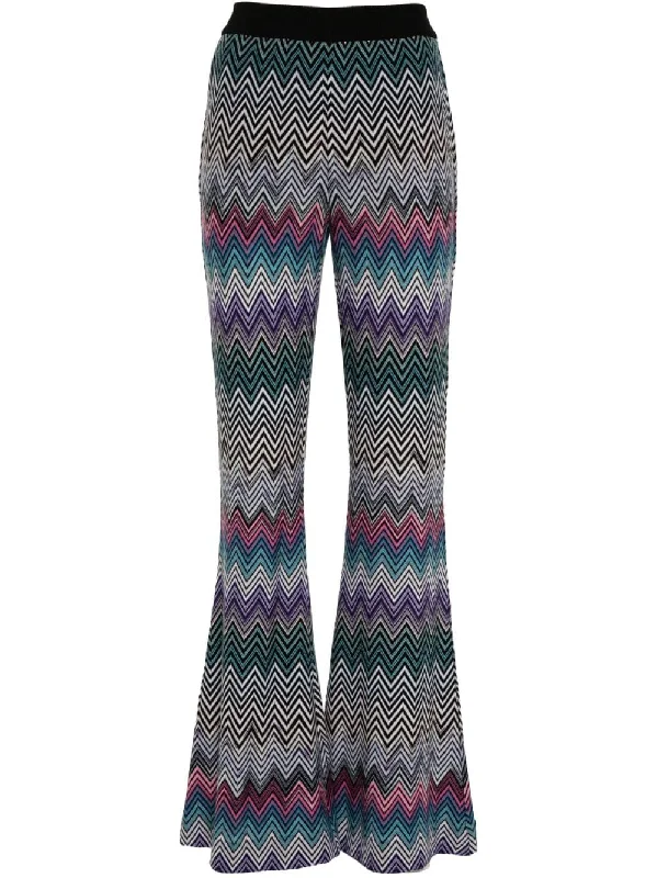 stylish bell-bottom jeans for women -Missoni Women's Trousers Clear blue