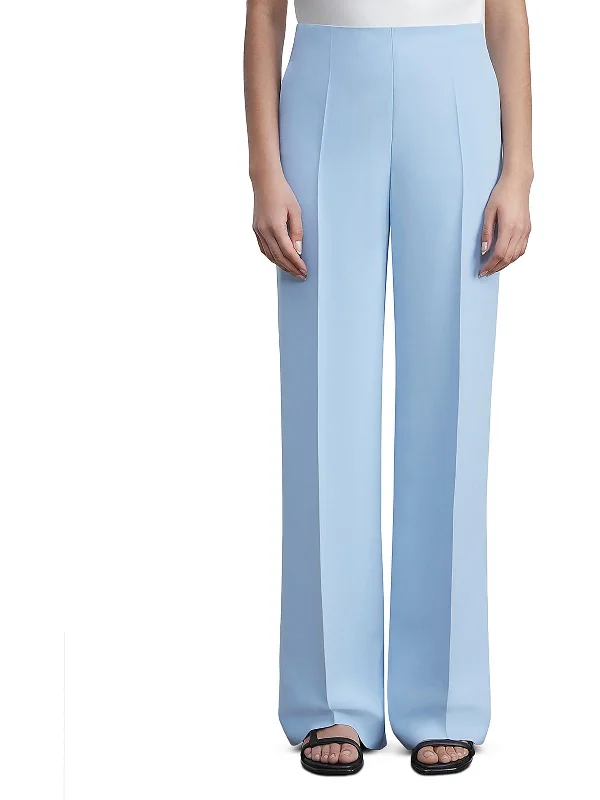 women's straight-leg jeans -Womens Mid Rise Business Wide Leg Pants