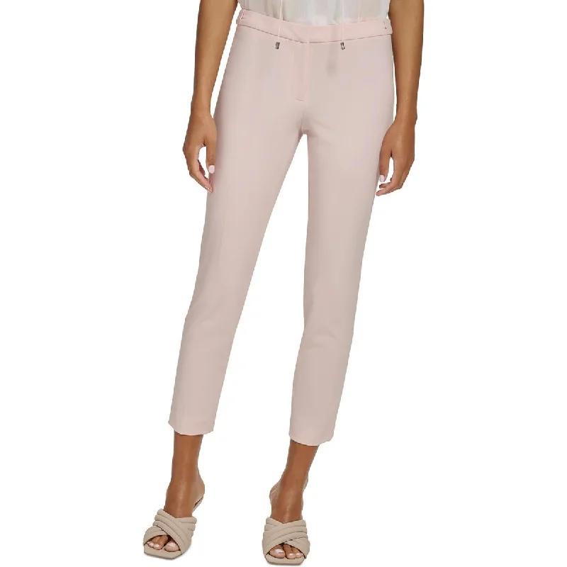 women's formal palazzo pants -Calvin Klein Womens Petites Solid High Rise Ankle Pants