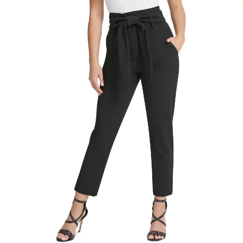 stylish pleated palazzo pants for women -DKNY Womens Petites Nikki Beach Solid  Cropped Pants