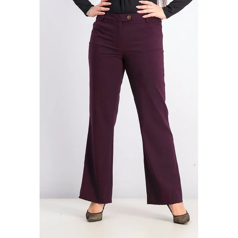 trendy corduroy skirts for women -Calvin Klein Women's Modern Fit Trousers Purple Size 14