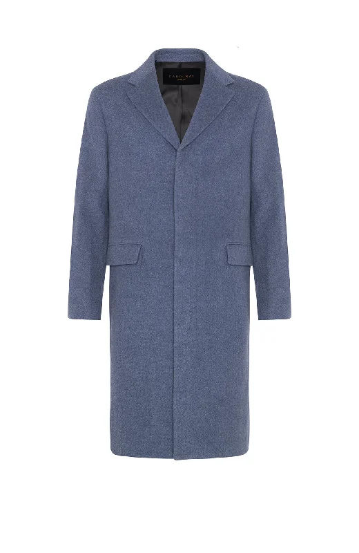 women's fitted jackets -MERCER LIGHT BLUE OVERCOAT