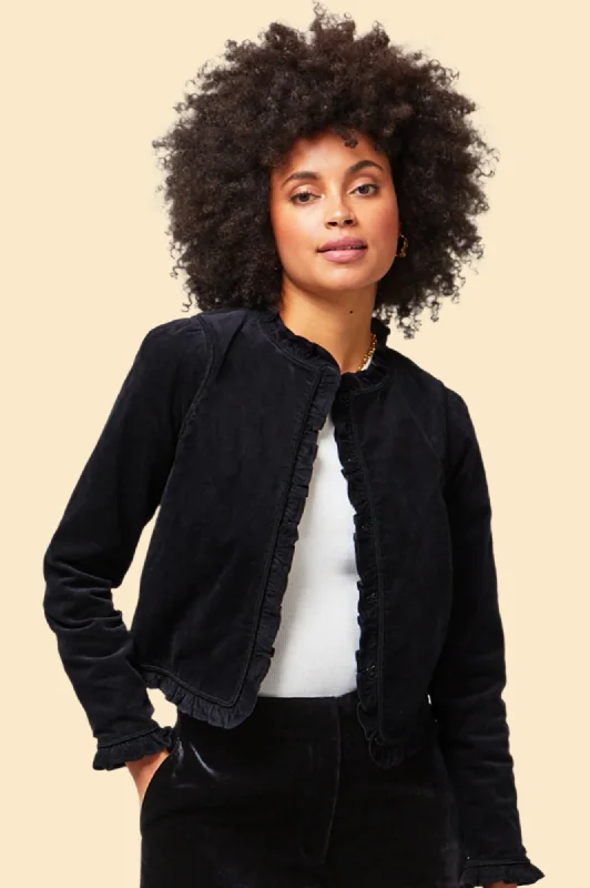 women's parka jackets -Frances Corduroy Jacket | Black