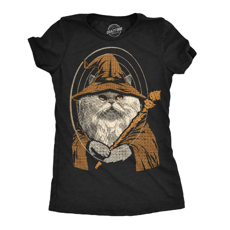 stylish casual tops for women -Kitty Wizard Women's T Shirt