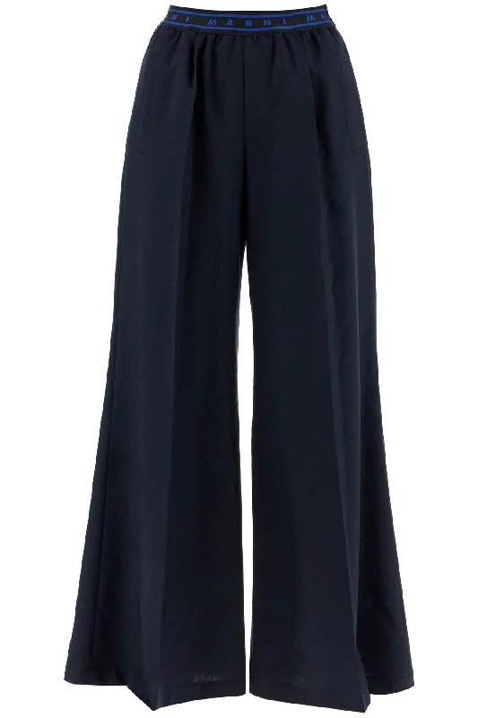 women's yoga pants -Marni Women's Tropical Wool Palazzo Pants For