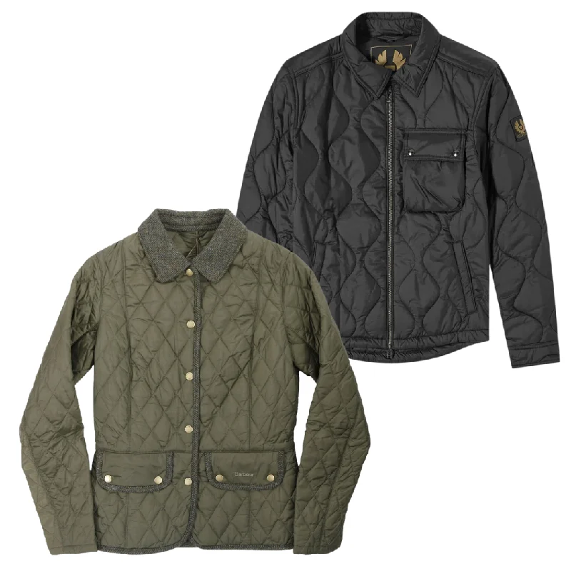 ladies' belted wool coats -50x BARBOUR/BELSTAFF QUILTED JACKETS