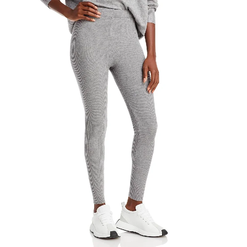 women's sporty joggers -Womens High Rise Ribbed Leggings