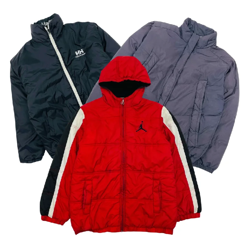 women's draped front jackets -25x BRANDED PUFFER JACKETS