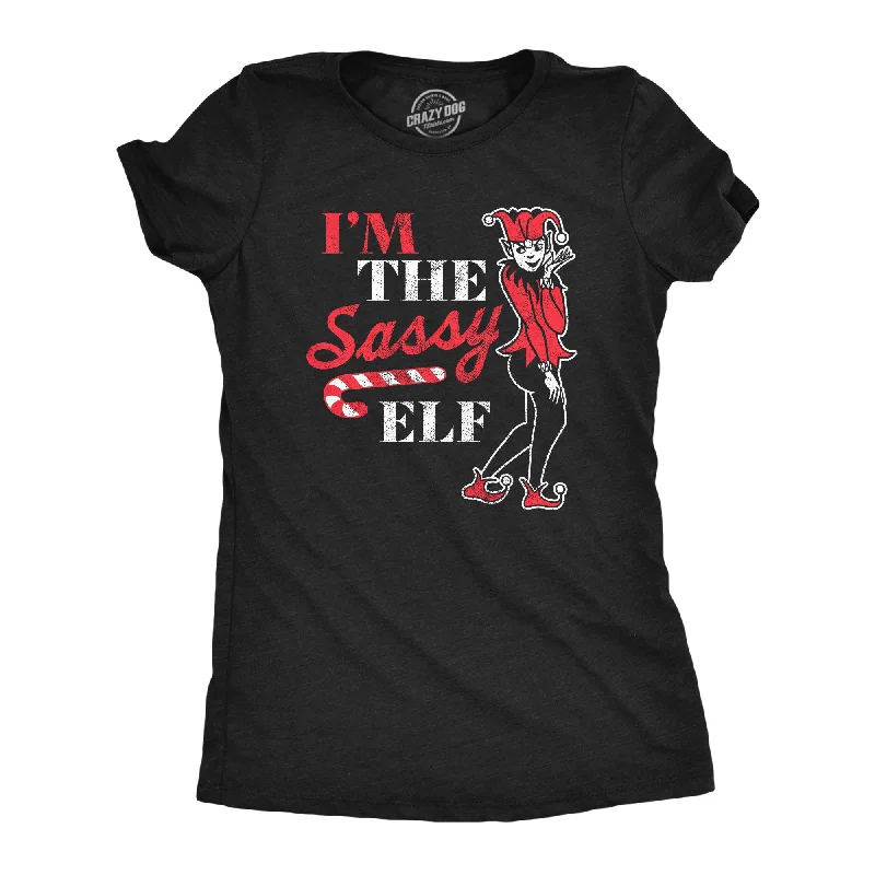 women's one-shoulder tops -Im The Sassy Elf Women's T Shirt