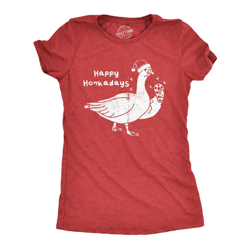 ladies' ruched tops -Happy Honkadays Women's T Shirt