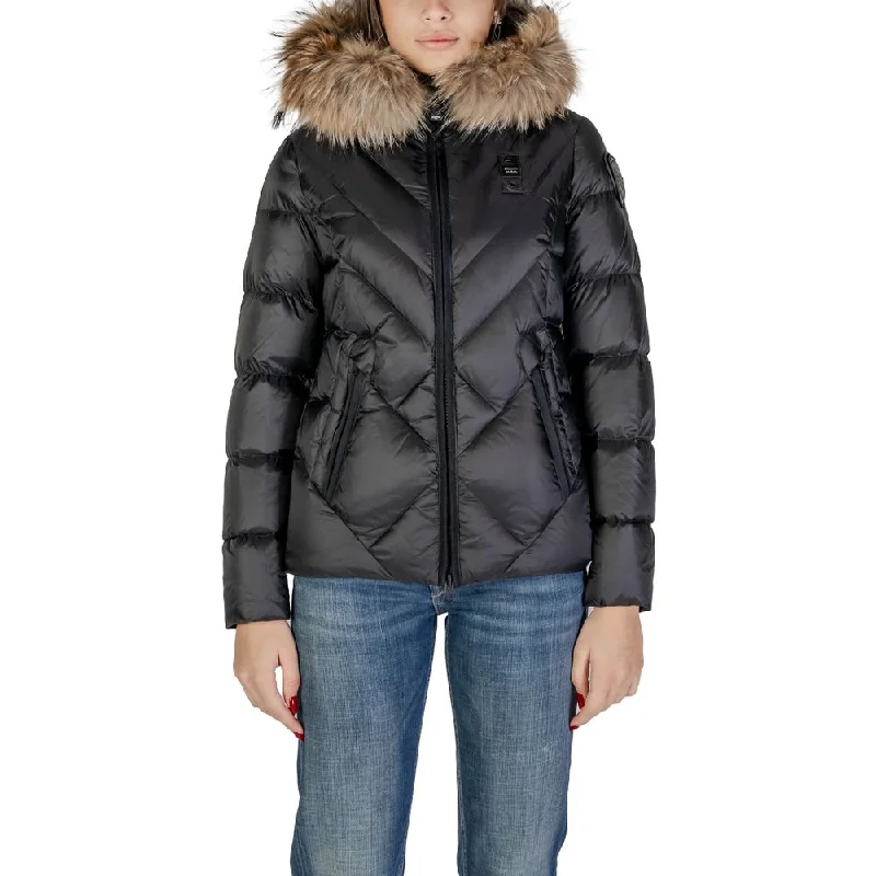 trendy fur-trimmed coats for women -Blauer  Polyamide Jackets & Women's Coat