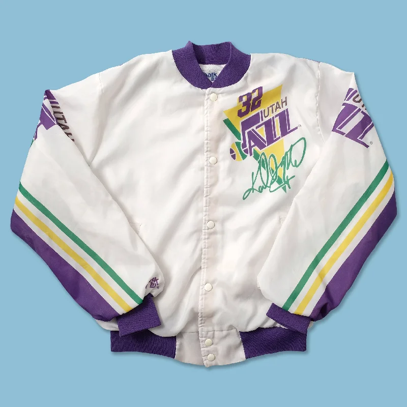 women's waterfall jackets -Vintage Karl Malone Utah Jazz Varsity Jacket Small