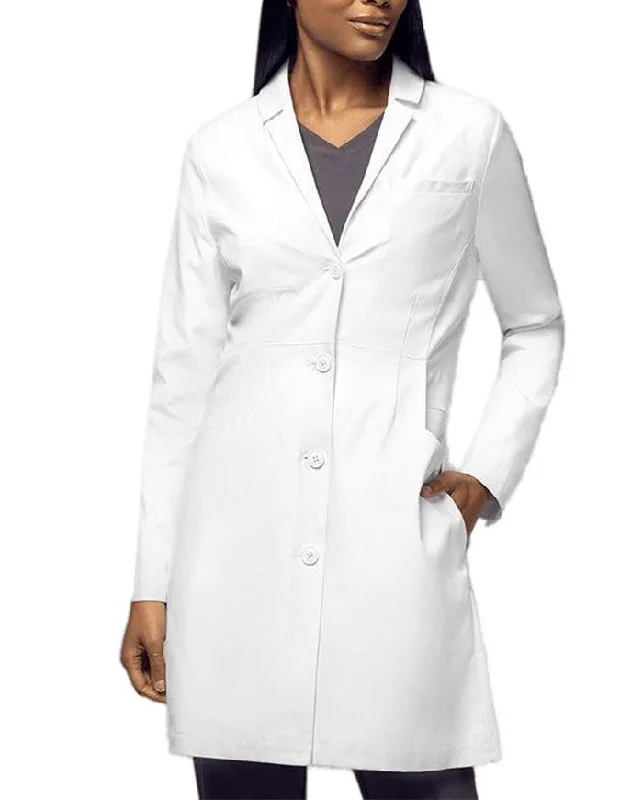 women's varsity jackets -WonderWink Slate Women's Long Lab Coat White