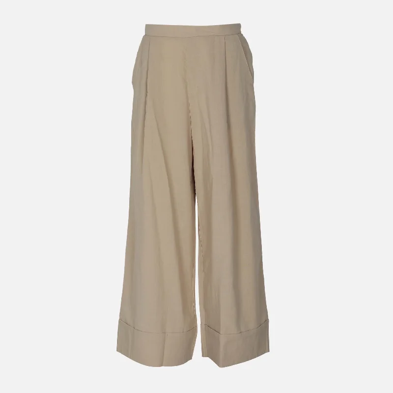 stylish pleated palazzo pants for women -LADIES CASUAL PANTS