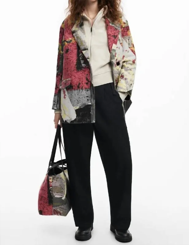 women's ultra-light down jackets -Arty M. Christian Lacroix Long Coat In Multi