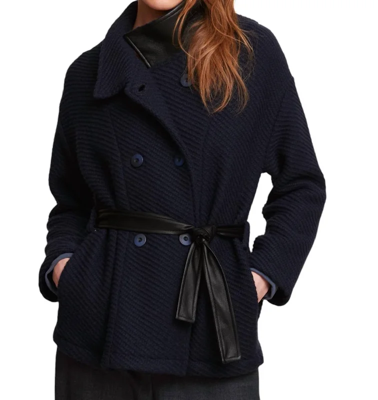 women's button-up coats -Bombay Jacket In Navy