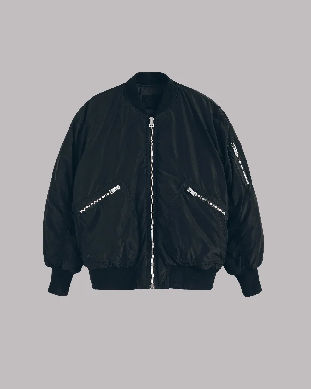 women's leather jackets -The Black Bomber Jacket