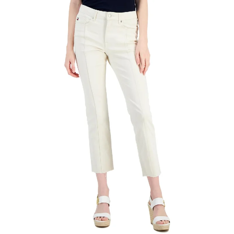 trendy culottes for women -Tribeca Womens Cropped Straight Leg Ankle Pants