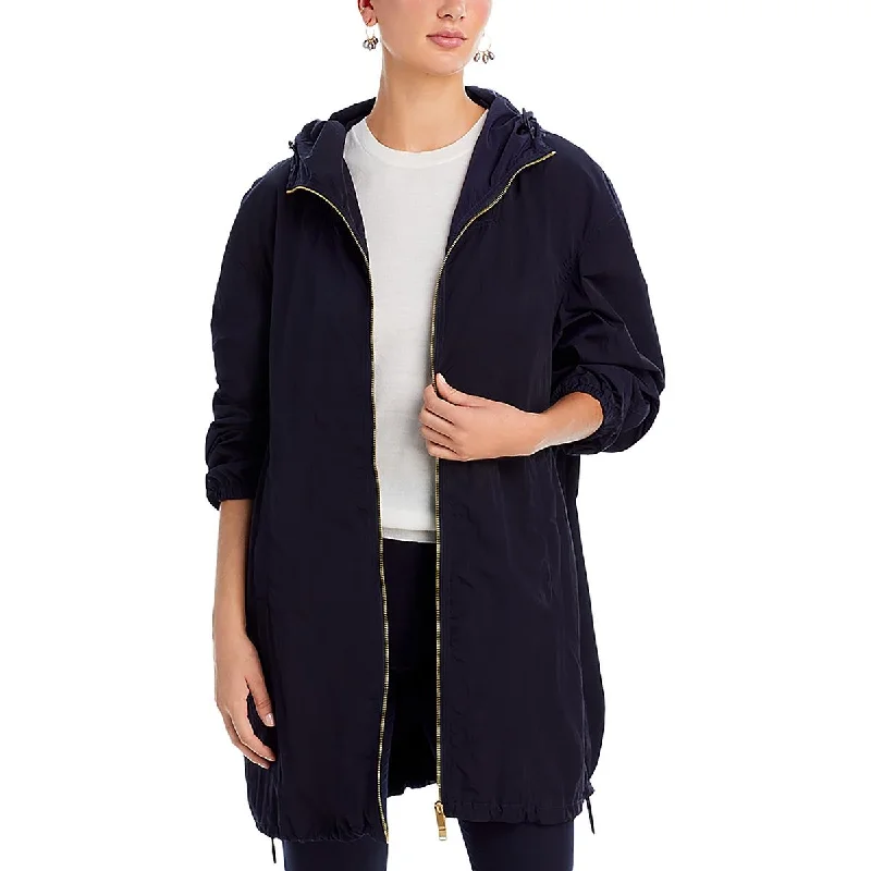 women's sleeveless coats -Womens Hooded Long Sleeve Windbreaker Jacket