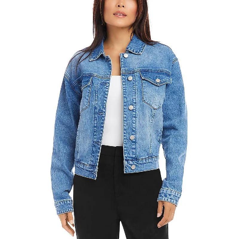 ladies' fleece jackets -Womens Solid Outerwear Denim Jacket