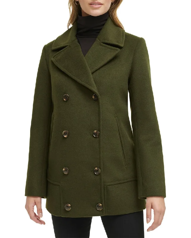 trendy waterfall blazers for women -Kenneth Cole Wool-Blend Coat