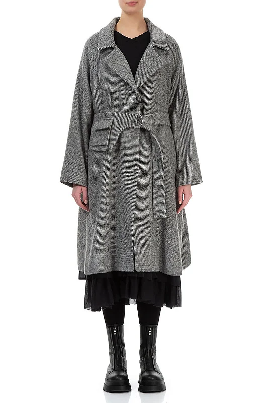 women's ultra-light down jackets -Belted Grey Wool Coat