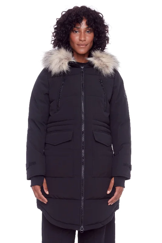 trendy oversized blazers for women -UKON | WOMEN'S VEGAN DOWN (RECYCLED) DRAWSTRING PARKA