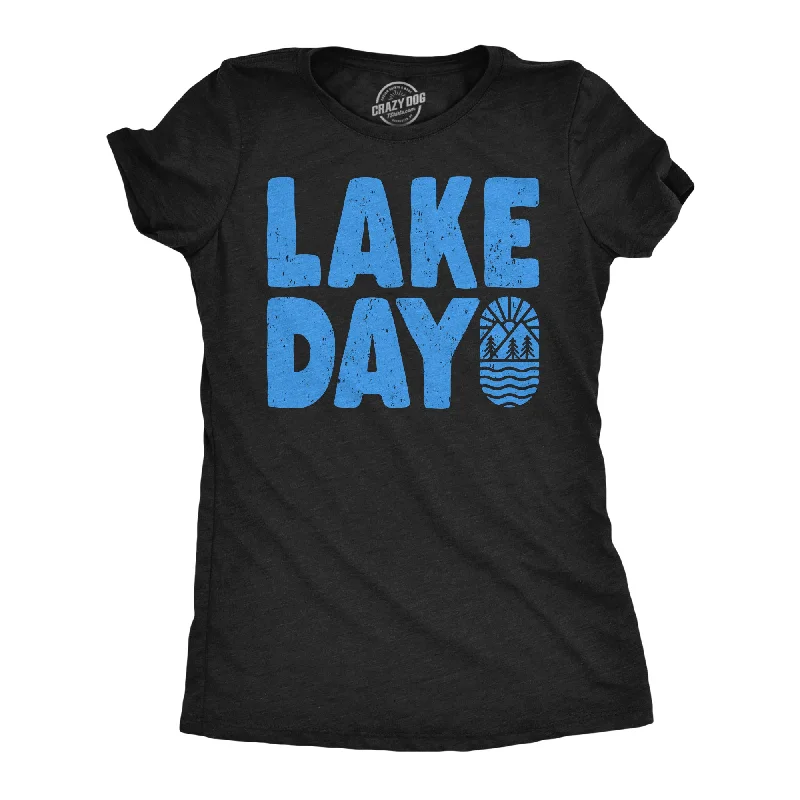 ladies' retro tops -Lake Day Women's T Shirt