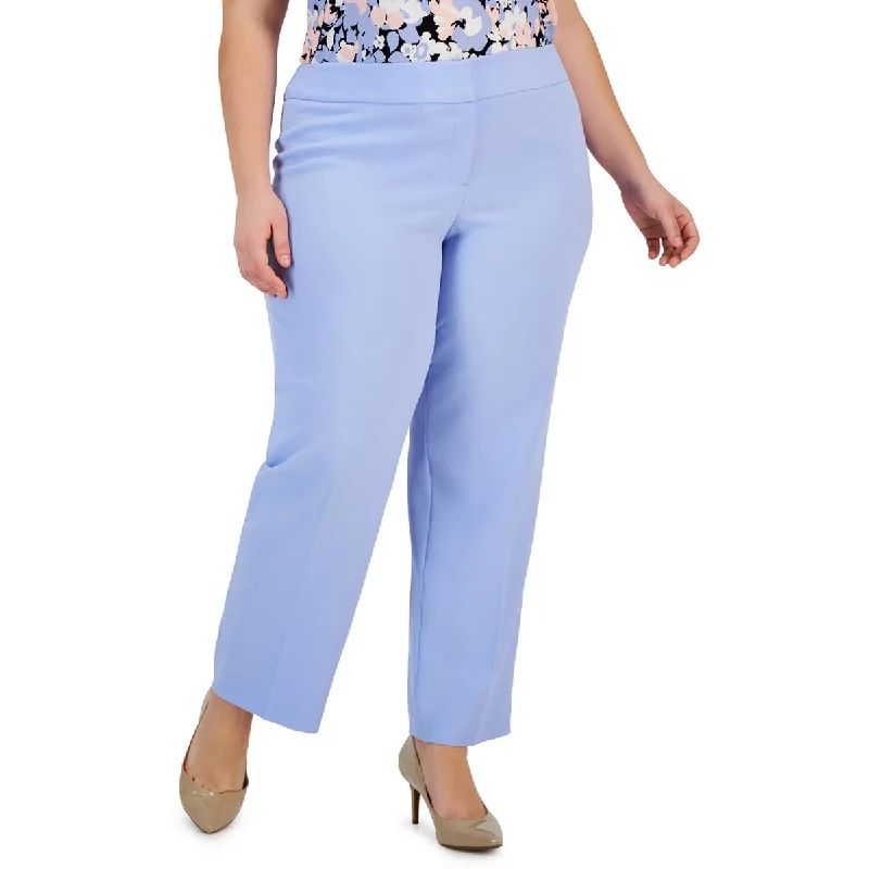 women's high-waisted jeans -Kasper Womens Plus HighRise Stretch Ankle Pants