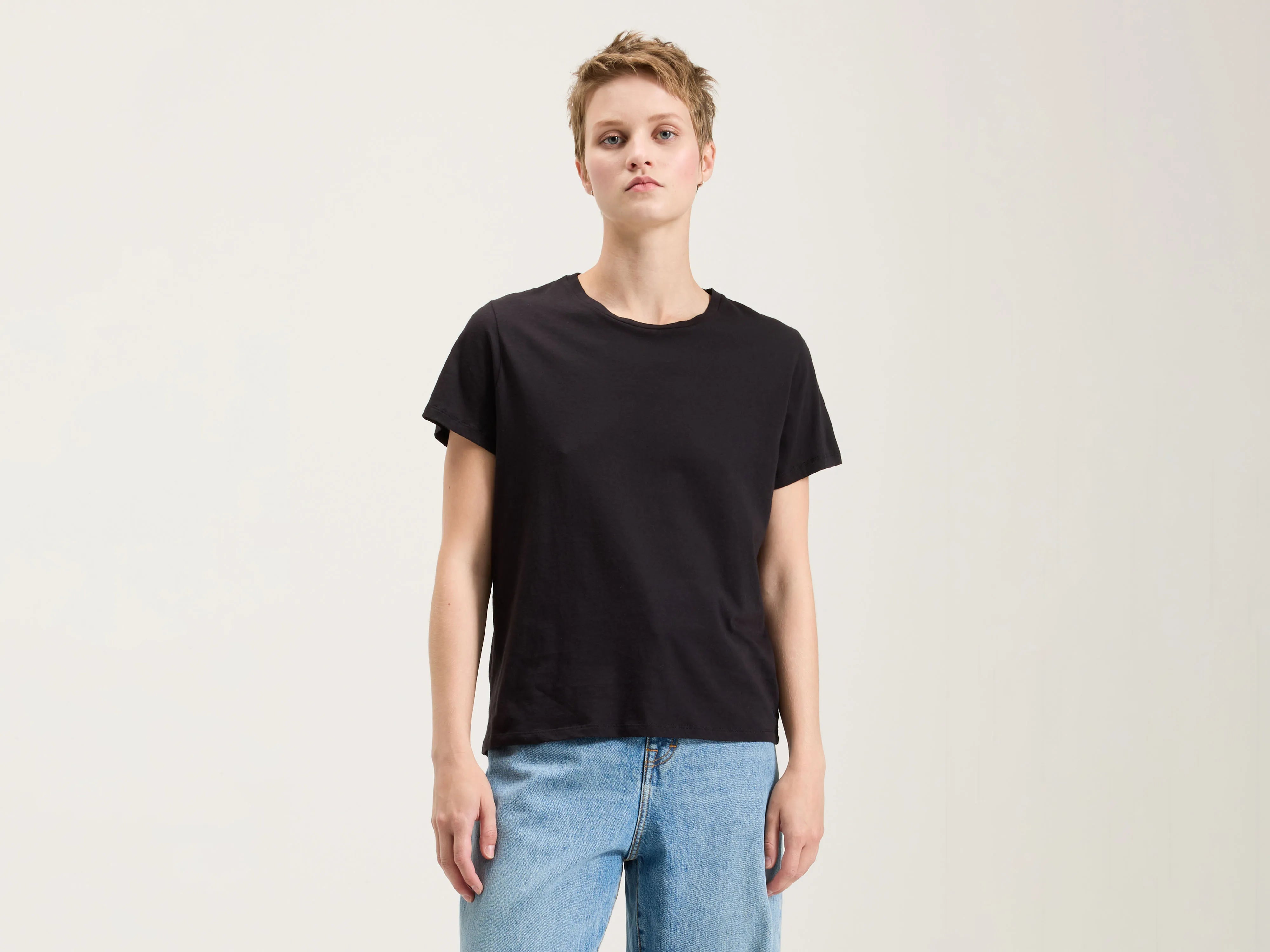 women's lace tops -Covi short-sleeve t-shirt (242 / W / OFF BLACK)